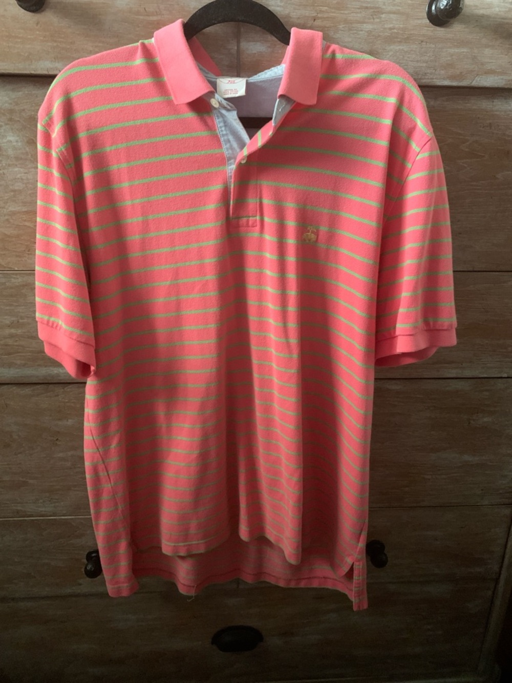 Brooks Brothers stripe golf polo shirt. Large